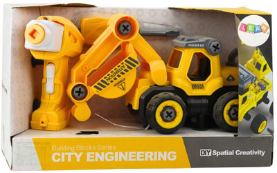 Lodër ekskavator me telekomandë Remote Controlled Screwdriver RC Excavator 2in1, plastike, i verdhë