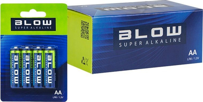Bateri alkaline AA Blow LR6 Strong Set, 1.5V, set me 40 copë