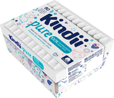 Pastrues për veshë KINDII-STICKS BOX PURE, 60 copë