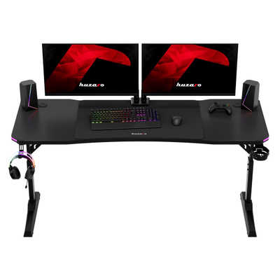Tavolinë gaming Huzaro Hero 4.6 RGB, lartësi e rregullueshme, ndriçim RGB, e zezë