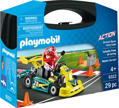 Set lodër Playmobil Go-Kart Racer me valixhe 9322, 29 pjesë, shumëngjyrësh