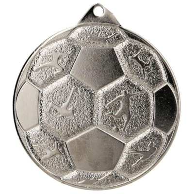 Medalje futbolli Victoria Sport C8850, çelik, 50 mm diametër, ngjyrë argjendi