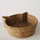 Shportë dekoruese Boltze Home Cat, 50 x 50 x 18 cm, pambuk edhe kallam, ngjyrë natyrale edhe e bardhë