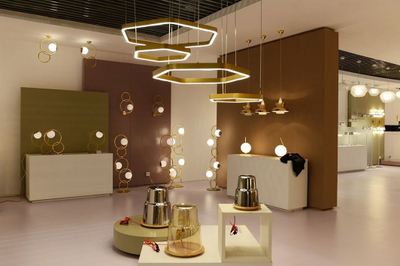 Lampë varëse King Home OCTAGON GOLD 120, LED 80W, metal, ngjyrë ari