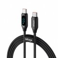 Kabllo USB-C Voltage PowerDisplay, 100W PD, 1m, e zezë