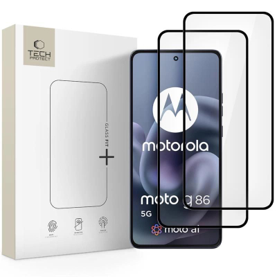 Xham mbrojtës Tech-Protect Glass Fit+, 2 copë, 9H, për Motorola Moto G86 5G, i tejdukshëm