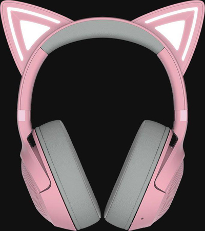 Kufje gaming Razer Kraken Kitty V2, pa tela, Bluetooth, rozë