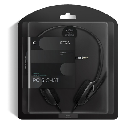 Kufje PC EPOS PC5 Chat, stereo, mikrofon me anulim zhurme, të zeza