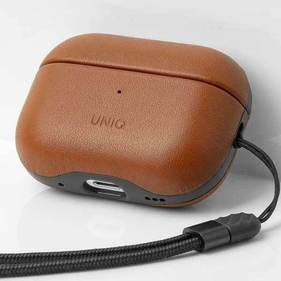 Mbulesë mbrojtëse UNIQ Terra për Apple AirPods Pro 2, lëkurë e vërtetë, kafe toffee