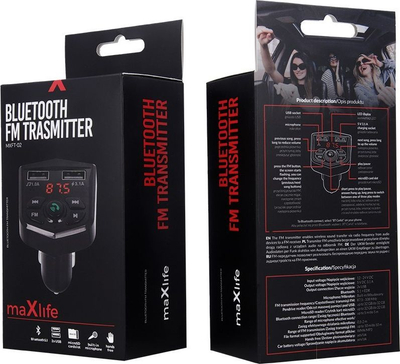 Transmetues FM Bluetooth Maxlife MXFT-02, 2x USB, 3.1A, i zi