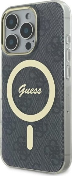 Kapak telefoni Guess GUHMP16XH4STK për iPhone 16 Pro Max 6.9", hardcase, MagSafe, i zi