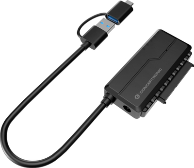 Adapter USB 3.0 në SATA Conceptronic ABBY21B, me adapter rryme, për HDD dhe SSD, i zi