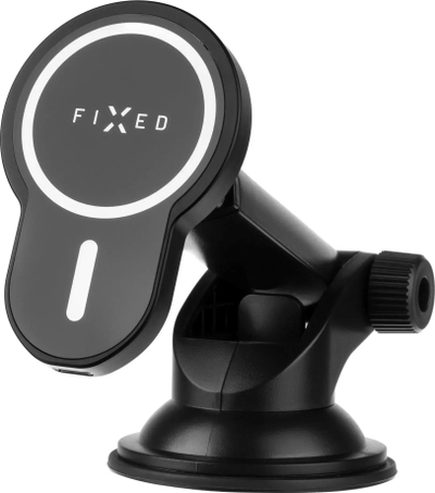 Mbajtës telefoni për makinë FIXED MagClick XL, MagSafe, karikim wireless 15W, i zi