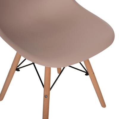 Karrige ngrënie TWIST HM8460.55, set 2 copë, polipropilen, dru ahu, cappuccino
