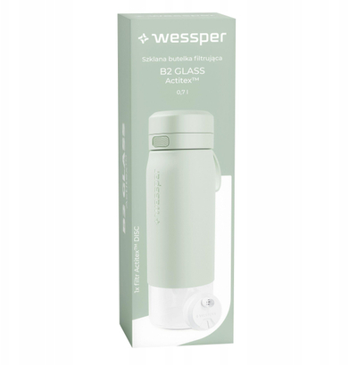 Shishe filtruese uji Wessper B2 Glass Actitex, 0.7L, xham borosilikat, mente