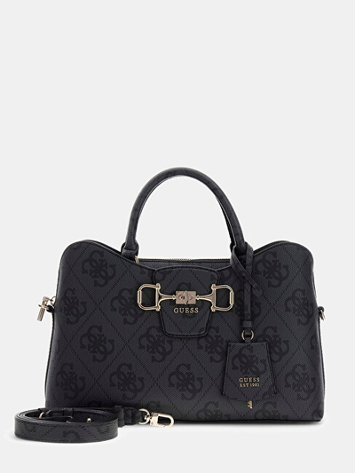 Çantë dore Guess Karnilla Logo Bucket, 32x21cm, material PU, e zezë