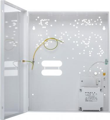 Kuti metalike për panel alarmi Pulsar AWO-250, me transformator 50VA, për bateri 12V 17Ah, e bardhë