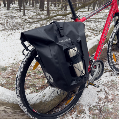 Çantë biçiklete për bagazher, 25L, waterproof, e zezë