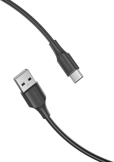 Kabllo USB në USB C Vention, 0.25m, 3A, e zezë