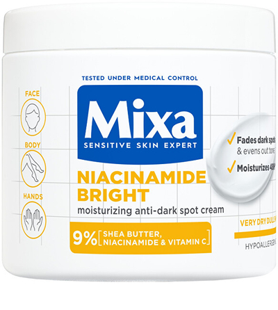 Krem për fytyrë Mixa Niacinamide Bright Moisturizing Anti-Dark Spot Cream, 400 ml