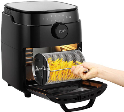 Фритеза на топол воздух Tesla AirCook Grill QG800 WiFi, 12L, 8 програми, црна