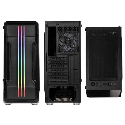 Kuti PC Kolink Inspire K10, MIDI Tower, ARGB, xham i temperuar, e zezë