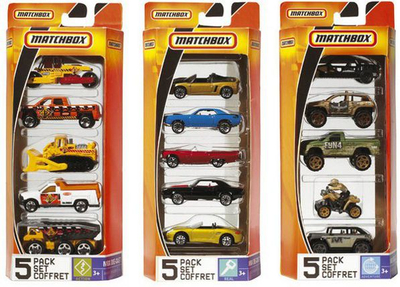 Set i makinave Mattel Matchbox, 5 copë, shumëngjyrëshe