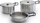 Set gatimi Campingaz Stainless Steel Trekking Kit, enë çeliku inox për në kamp, doreza palosëse me silikon, ngjyrë argjendtë