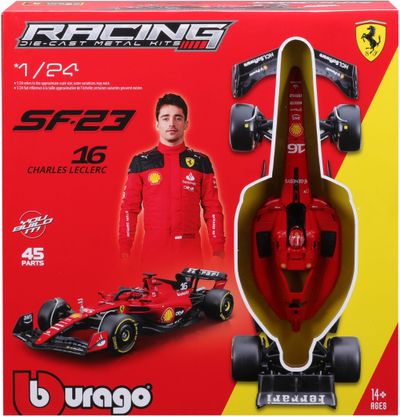 Model makine Bburago Ferrari SF-23 #16 Leclerc, shkalla 1:24, diecast, e kuqe