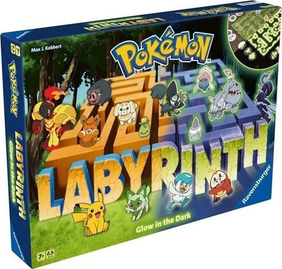 Lojë shoqërore Ravensburger Labyrinth Pokemon Glowing in the Dark, familjare, që ndriçon në errësirë
