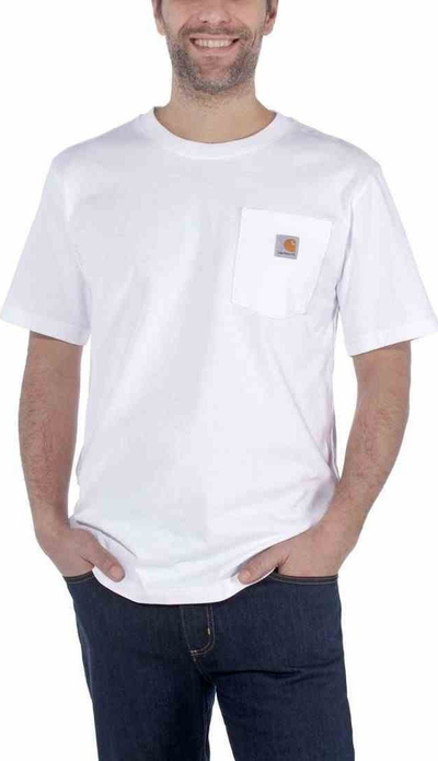 Bluzë Carhartt Workwear K87 me xhep, pambuk, L, e bardhë