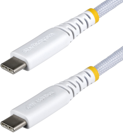 Kabllo USB-C StarTech USB 2.0, 60W, e thurur, 1 m, e bardhë