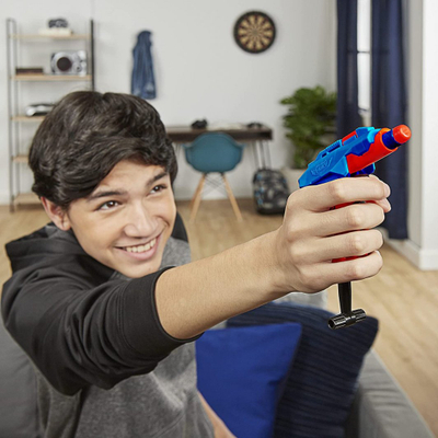 Lodër blaster NERF Alpha Strike Slinger SD-1, me fishekë shkumë, ngarkim manual, blu portokall