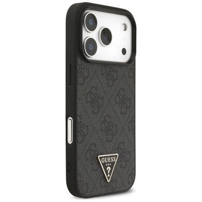 Mbulesë telefoni Guess 4G me rrip me rruaza dhe Triangle Logo MagSafe, për iPhone 17 Pro, e zezë