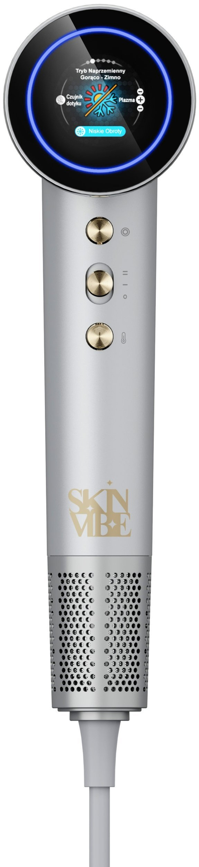 Tharëse flokësh SkinVibe Aurea Family X Plasma SV-001SL, motor digjital, ekran LCD, gri argjendtë