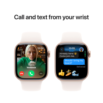 Apple Watch Series 10 GPS, 42mm, Rose Gold Aluminum Case with Light Blush Sport Band, S/M
