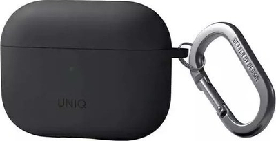 Mbulesë Uniq Nexo për AirPods Pro 2, silikon, me Ear Hooks, gri karboni
