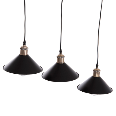 Llambadar tavani HM7533.11, 3 drita, metal, i zi me bakër