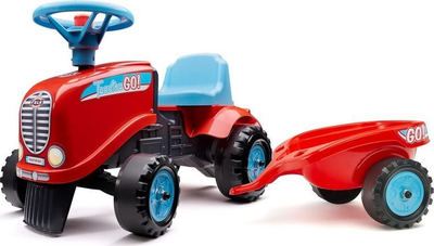 Traktor lodër Falk FA200B, me rimorkio, për kalamaj 1-3 vjeç, i kuq
