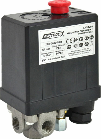 Çelës presioni kompresori Awtools AW10202, 230V, dalje 1/4", i zi