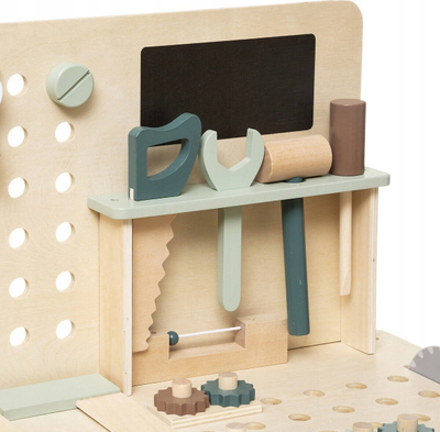Set punëtori druri për kalamoj Atmosphera for Kids DIY Workbench Toy, gati 75cm, ngjyrë natyrale
