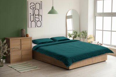 Set mbulesë jorgani Heinner King Size, 200x220 cm, kadife, e gjelbër