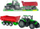 Lodër traktor Gazelo G096471 me rimorkio, 50 cm, jeshil me të kuqe