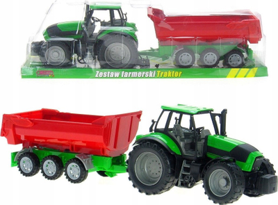 Lodër traktor Gazelo G096471 me rimorkio, 50 cm, jeshil me të kuqe