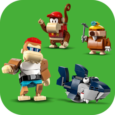 Lodër LEGO Super Mario Diddy Kong Mine Cart Ride Expansion Set 71425, 1157 copa, për kalamaj 8+ vjeç, shumëngjyrëshe