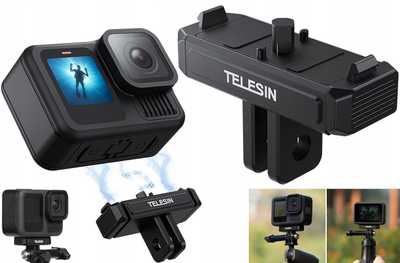 Mbajtëse magnetike TELESIN Quick Magnetic Mount, për GoPro Hero 13 Black, e zezë
