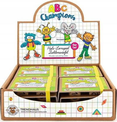 Lojë edukative druri Trendhaus Wooden Blocks For Learning Counting ABC, 6 pjesë, shumëngjyrëshe