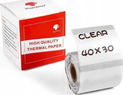 Letra vetëngjitëse Phomemo XP-TT4030-230, 40x30mm, transparente, për Phomemo M110 M120 M200 M220 M221