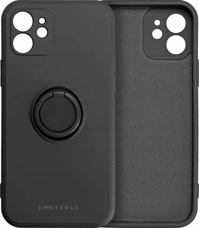 Футрола Roar Futera Amber за iPhone 15 Pro, TPU, со прстен 360°, црна мат