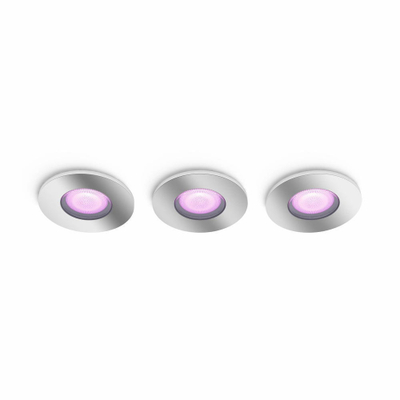 Spot dritë Philips Hue Xamento Downlight, set 3 copë, smart LED, alumin